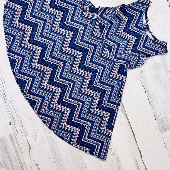 Sweet Heart Rose Girls Dress Size 5 Blue Chevron Sleeveless Twirl - Picture 5 of 10